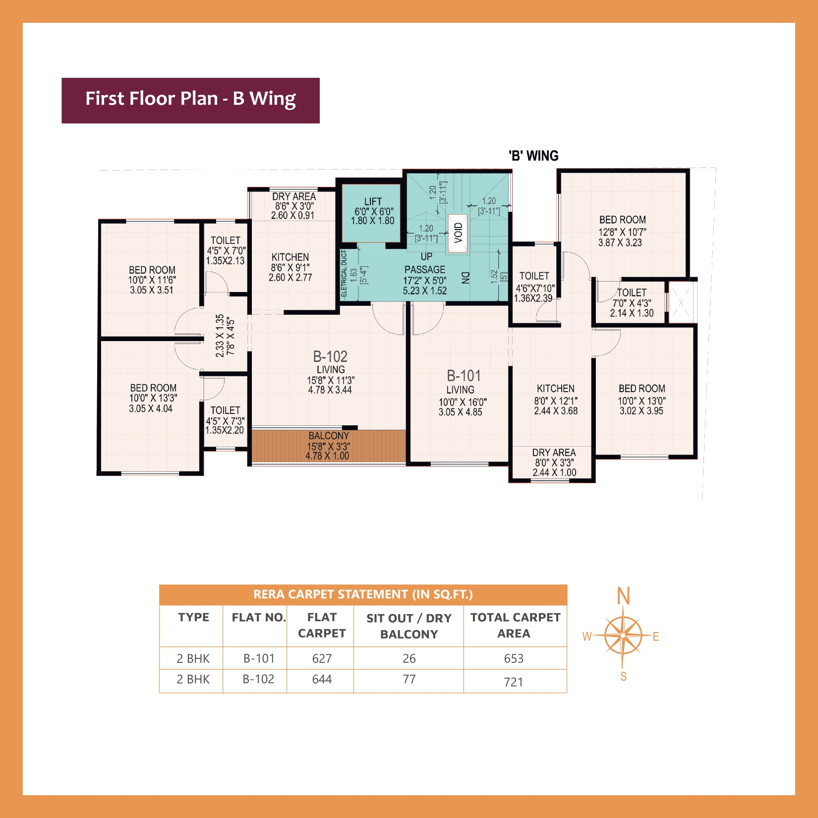 Prathamesh 3 BHK Floor Plan 2